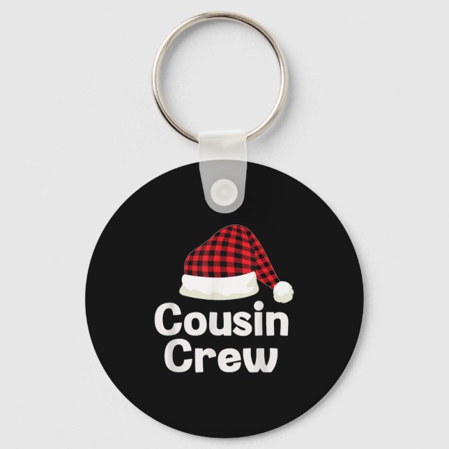 Cousin Crew Christmas Santa Hat Matching Cousins X Key Ring (Front)