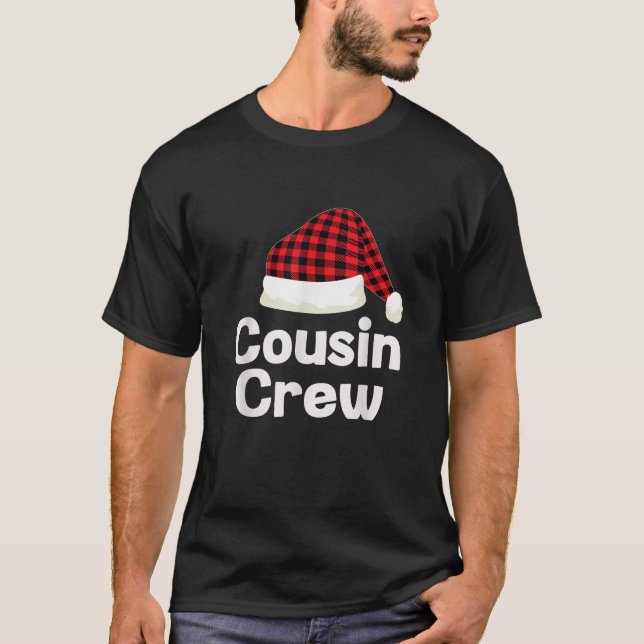 Cousin Crew Christmas Santa Hat Matching Cousins X T-Shirt (Front)