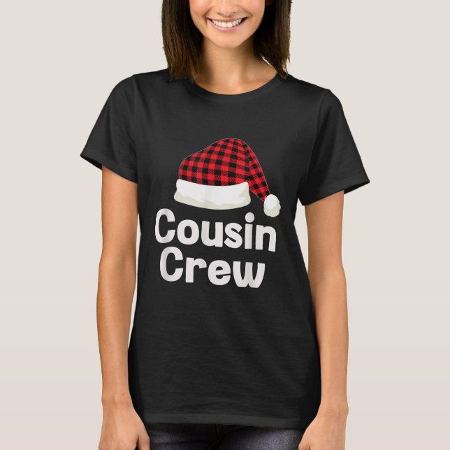Cousin Crew Christmas Santa Hat Matching Cousins X T-Shirt (Front)
