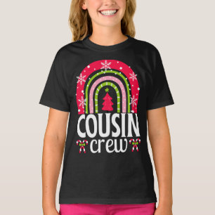 Cousin Crew Christmas Tree Rainbow Snowflake T-Shirt