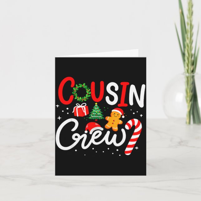 Cousin Crew Christmas Xmas Family Matching Pajamas Card (Front)