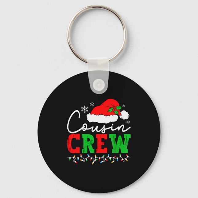 Cousin Crew Christmas Xmas Lights Family Matching  Key Ring (Front)