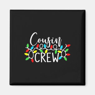 Cousin Crew Christmas Xmas Lights Family Matching Magnet