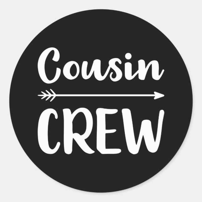 Cousin crew classic round sticker (Front)