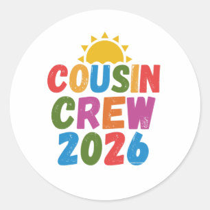 Cousin crew  classic round sticker