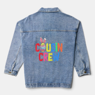 Cousin Crew Cute Bunny Rabbit Egg Matching Easter  Denim Jacket