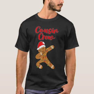 Cousin Crew Dabbing Gingerbread Lights Christmas M T-Shirt