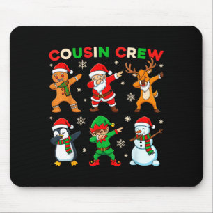 Cousin Crew Dabbing Santa Elf Friends Christmas Fu Mouse Mat
