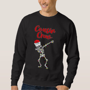 Cousin Crew Dabbing Skeleton Lights Funny Christma Sweatshirt