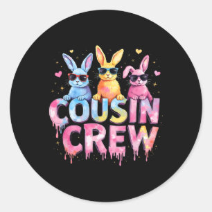Cousin Crew Easter Bunny Family Matching Toddler B Classic Round Sticker