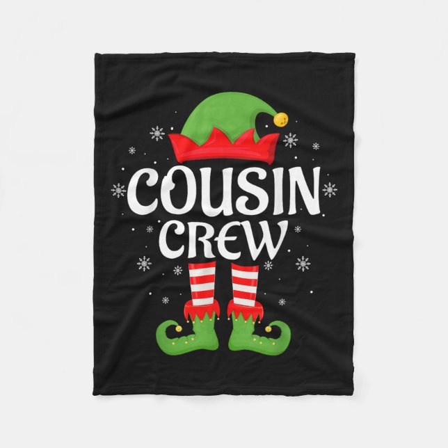 Cousin Crew Elf Xmas Matching Family Elf Squad Chr Fleece Blanket (Front)