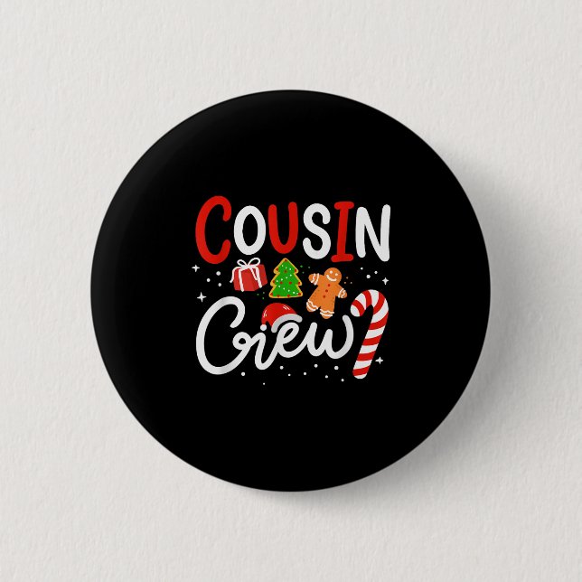 Cousin Crew Family Christmas Pyjamas  6 Cm Round Badge (Front)