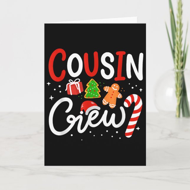 Cousin Crew Family Christmas Pyjamas  Card (Front)