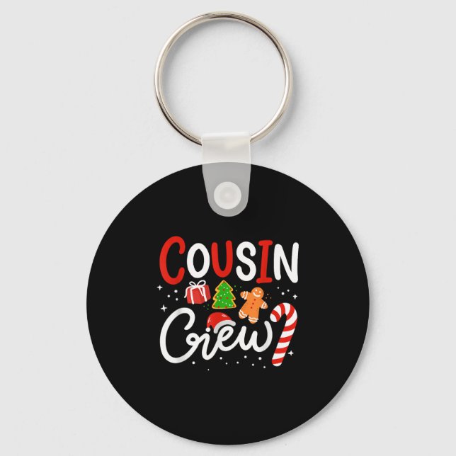 Cousin Crew Family Christmas Pyjamas  Key Ring (Front)