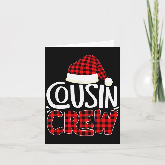 Cousin Crew Family Group Matching Christmas Pajama Card (Front)
