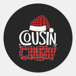 Cousin Crew Family Group Matching Christmas Pajama Classic Round Sticker