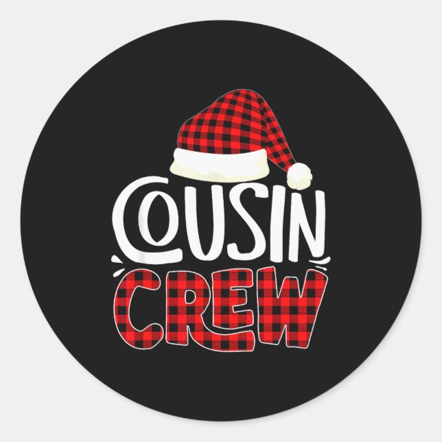 Cousin Crew Family Group Matching Christmas Pajama Classic Round Sticker (Front)