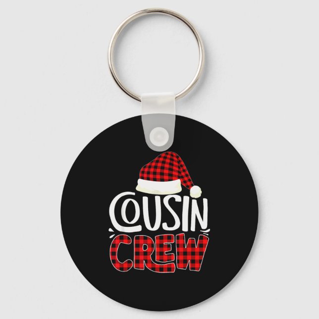 Cousin Crew Family Group Matching Christmas Pajama Key Ring (Front)