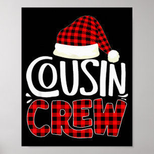 Cousin Crew Family Group Matching Christmas Pajama Poster