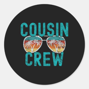 Cousin Crew Family Vacation Summer Vacation Beach  Classic Round Sticker