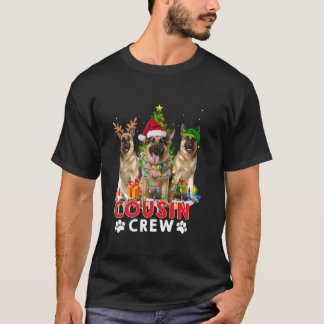 Cousin Crew German Shepherd Santa Christmas Tree X T-Shirt