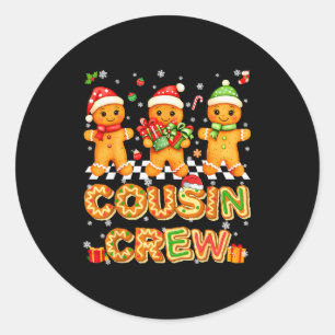 Cousin Crew Gingerbread Pjs Pajamas Christmas Xmas Classic Round Sticker
