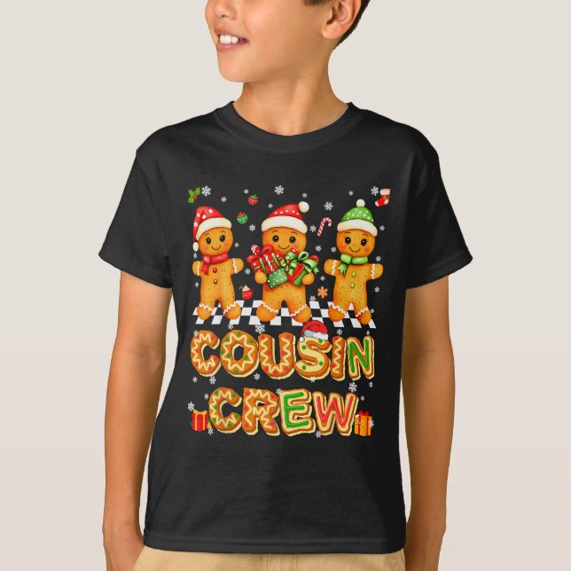 Cousin Crew Gingerbread Pjs Pajamas Christmas Xmas T-Shirt (Front)