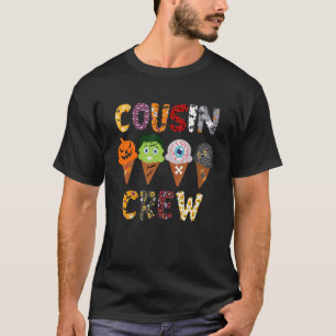 Cousin Crew Halloween Horror Ice Cream Pumpkin Fac T-Shirt