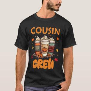 Cousin Crew Halloween Pumpkin Latte Coffee Lover T-Shirt