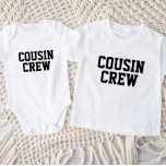 Cousin Crew Kids Baby T-Shirt<br><div class="desc">Custom printed apparel personalised with "Cousin Crew" graphic or other custom text. Use the design tools to edit the text fonts and colours or add your own photos to create a one of a kind custom t-shirt design. Select from a wide variety of t-shirts, tank tops and sweatshirts for men,...</div>