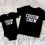 Cousin Crew Kids Baby T-Shirt<br><div class="desc">Custom printed apparel personalised with "Cousin Crew" graphic or other custom text. Use the design tools to edit the text fonts and colours or add your own photos to create a one of a kind custom t-shirt design. Select from a wide variety of t-shirts, tank tops and sweatshirts for men,...</div>