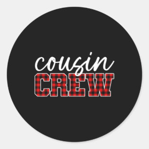 Cousin Crew Kids Cousins Christmas Family Matching Classic Round Sticker