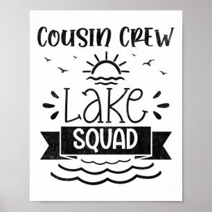 Cousin Crew Lake Squad Family Reunion Summer Water Poster