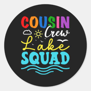 Cousin Crew Lake Squad Family Vacation Summer Fish Classic Round Sticker