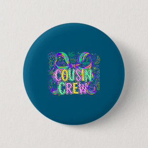 Cousin Crew Mardi Gras Carnival Artwork 6 Cm Round Badge