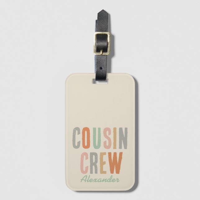 Cousin Crew Matching Boho Family Reunion Luggage Tag (Front Vertical)