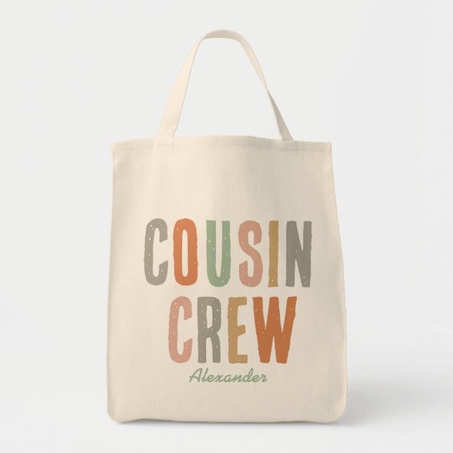 Cousin Crew Matching Boho Family Reunion Tote Bag (Front)