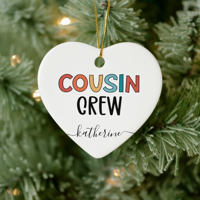 Cousin Crew Matching Cousins Cute Gift  Ceramic Tree Decoration (Tree)