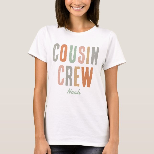 Cousin Crew Matching Cute Boho Family Reunion T-Shirt (Front)