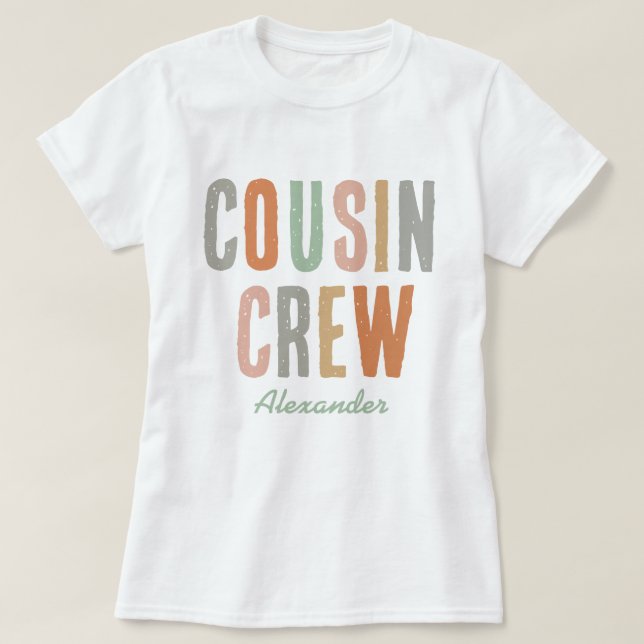 Cousin Crew Matching Cute Boho Family Reunion T-Shirt (Design Front)