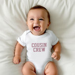 Cousin Crew | Mauve Kids Baby Bodysuit<br><div class="desc">Custom printed apparel personalised with "Cousin Crew" graphic or other custom text. Use the design tools to edit the text fonts and colours or add your own photos to create a one of a kind custom t-shirt design. Select from a wide variety of t-shirts, tank tops and sweatshirts for men,...</div>