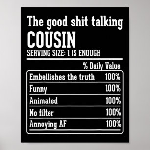 Cousin Crew Nutritional Facts The Good -talking Co Poster