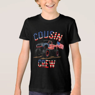 Cousin Crew Patriotic Monster Truck Fourth July Sh Tri-Blend Shirt