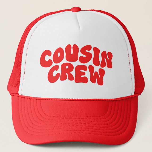 Cousin Crew | Retro Matching Cousin Family Reunion Trucker Hat (Front)