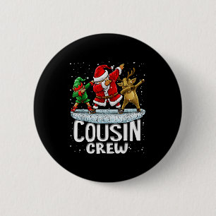Cousin Crew Santa Elf Dabbing Matching Family Chri 6 Cm Round Badge