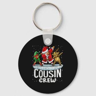 Cousin Crew Santa Elf Dabbing Matching Family Chri Key Ring