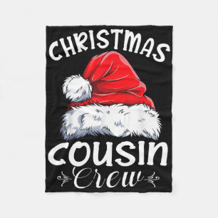 Cousin Crew Santa Family Matching Christmas Pajama Fleece Blanket