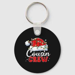 Cousin Crew Santa Hat Xmas Lights Merry Christmas Key Ring