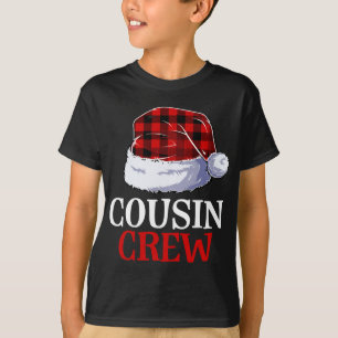 Cousin Crew Santa Plaid Buffalo Funny Christmas T-Shirt