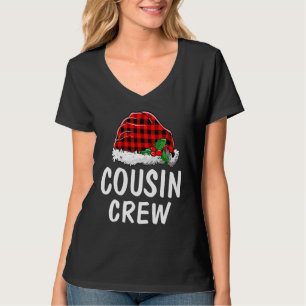 Cousin Crew Santa Red Plaid Xmas Christmas Pyjamas T-Shirt
